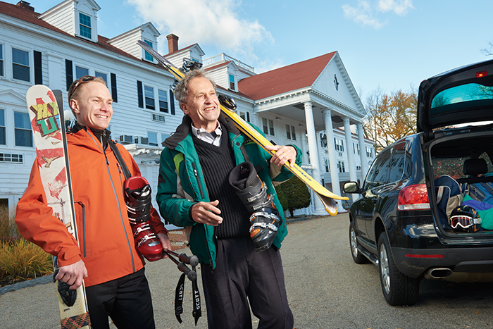 Dan Osetek (L), Vice President Commercial Loan Officer at Meredith Village Savings Bank with Joe Berry, owner of Eastern Slope Inn Resort.