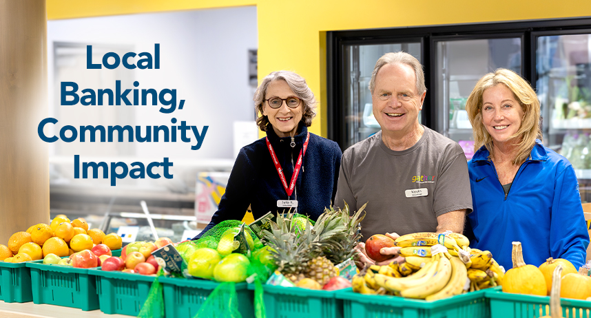 Local banking, Community Impact. Volunteers at Gather on the Seacoast in their new pantry market.